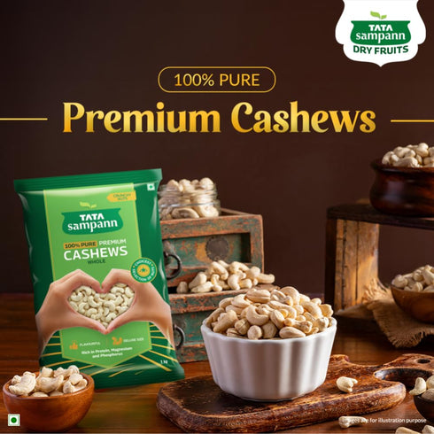 Tata Sampann Pure Cashews Whole, Kaju